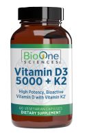 Vitamin D3 5000 + K2 - 60 Vegetarian Capsules